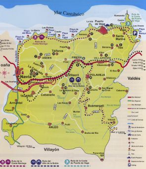 Mapa de localización del Concejo de Navia en Asturias